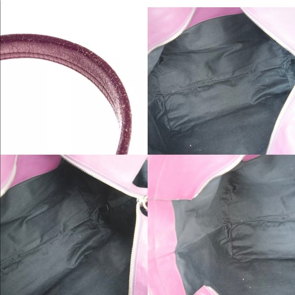 👜 CHLOE Leather Shoulder Bag Purple Tote Zipper - Picture 7 of 8